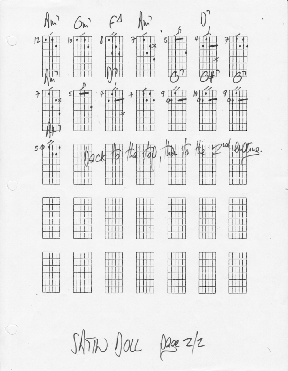 Satin Doll chord melody - Page 2/2 - La Chaîne Guitare