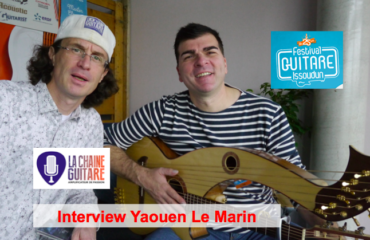 Interview Yaouen le Marin guitare-harpe à la main
