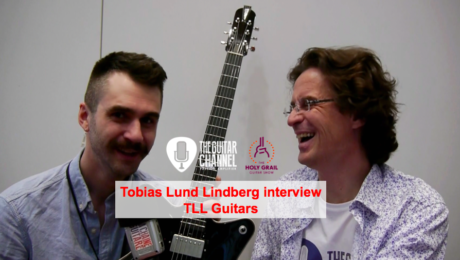 Interview Tobias Lund luthier de TLL Guitars durant le Holy Grail Guitar Show