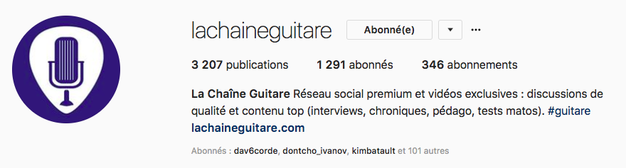 Instagram La Chaîne Guitare