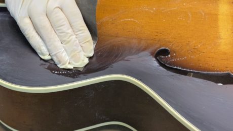 Restauration guitare archtop Epiphone par Franck Cheval - Album photo avant, pendant et après