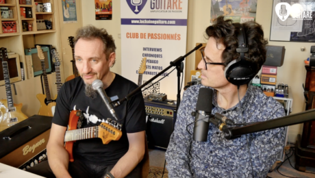 Album Rebirth de Gowy, Grégory François en interview guitare à la main